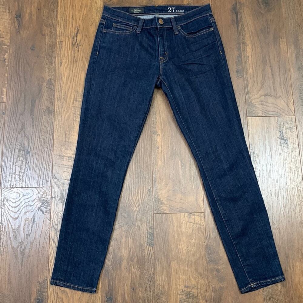 J Crew Toothpick Dark Wash Skinny Ankle Jeans